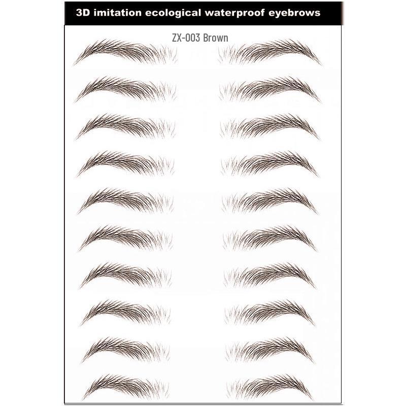 Zhengxiang 2025 Waterproof 6D Eyebrow Stickers - Realistic, Easy Makeup for a European, American, and Korean Style.