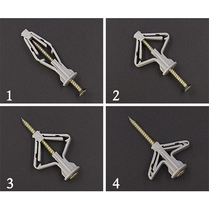 50/100Pcs Plastic Toggle Anchor With M4 Screw Curtain Gypsum Board Hollow Wall Pipe Plug Aircraft Expansion Anchor Bolt Accessor