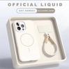 Liquid Silicone Wrist Strap Magnetic Case for iPhone 17 16 15 14 13 12 Pro Max Plus Candy Color Lanyard Shockproof Soft Cover