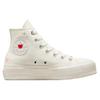 Converse Chuck Taylor All Star Platform Yüksek Y2K Kalp Kadın Spor Ayakkabıları Krem Egreti Ateş-Rüya A09114C