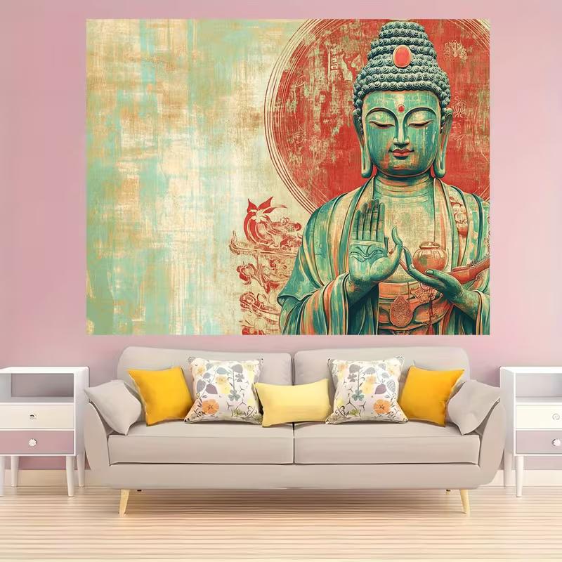 2D Zen Buddha Themed Backdrop for Studio Shoot & Party Decoration