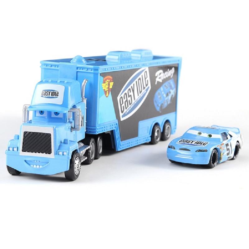 Pixar Cars Truck Attached Model Car Anime Figure Mack Semi-Hauler Rust-eze Racing Toys Container Trucks Children Birthday Gifts