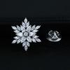 Elegante Schneeflocken Zirkonia Brosche für Damen: Luxuriöse Anstecknadel für Anzüge und Hemden