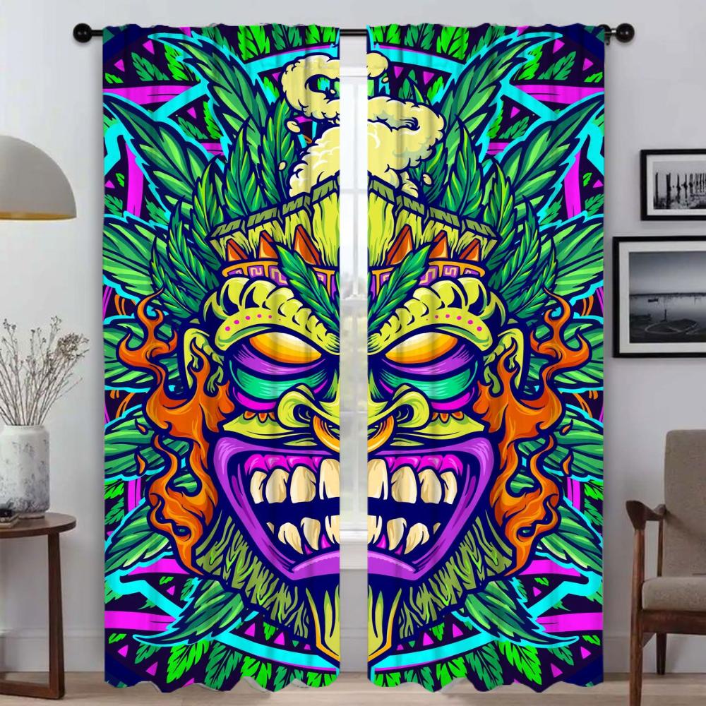 Islam Curtains for Living Room Curtain Halloween Decoration Partition Tulle for Bedroom Shades Home Interior Curtains 2 Pieces