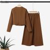 ZANZEA Women Long Sleeve Blouse and Skirts Casual Two Piece Suit Sets