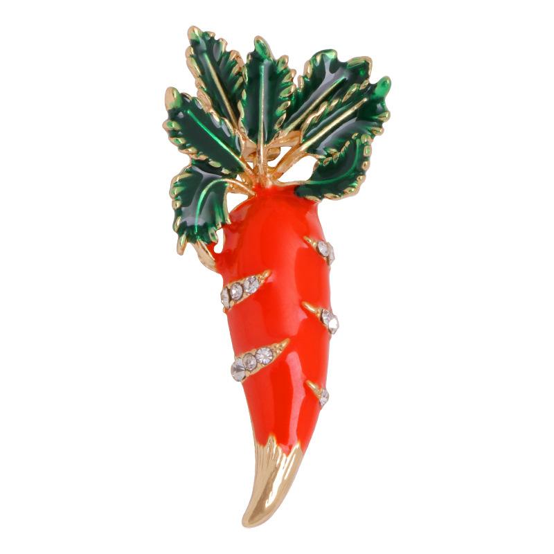Alloy pearl fruit brooch grape cherry rhinestone oil drop brooch pineapple durian lotus brooch factory direct sales