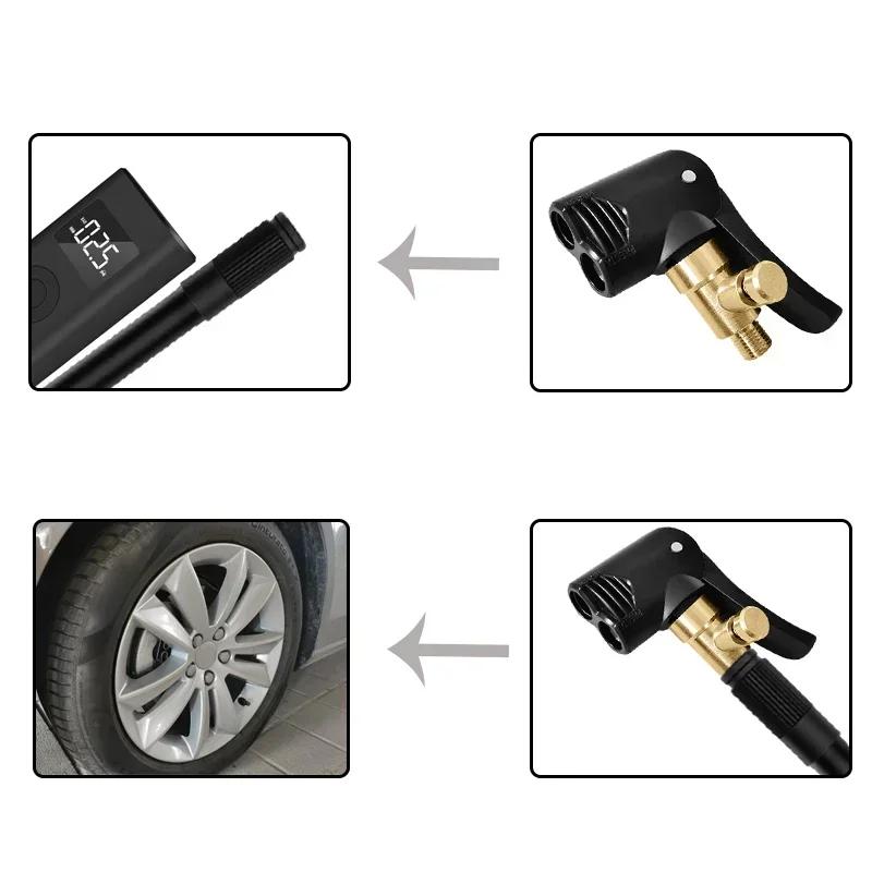 Bomba de Bicicleta Mangueira Adaptador de Bico Duplo Peças de Bombeamento Serviço Acessórios Automotivos Conversor de Válvula Schrader/Presta F/V A/V Bicicleta