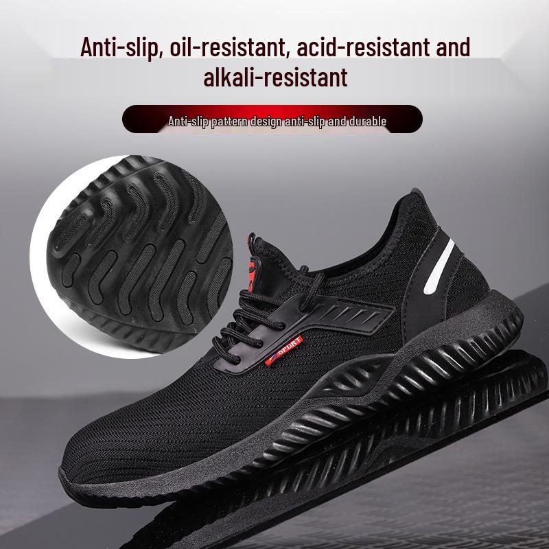 Herren Sicherheitsschuhe mit Stahlkappe - Atmungsaktiv, Stoßfest, Durchtrittsicher, Abriebfestes Arbeitsschutzschuhwerk