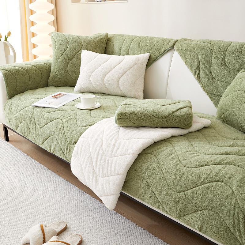 Nordic Quilting Wave Sofa Cover for Living Room Non-Slip Thick Plush Couch Cushion Mat Corner Sofa Cover Sofas Towel Home Decor