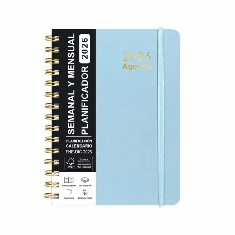 2026 Spanish Planner a5 Notebook Coil Calendar Essential Self-Tracking Diary Book Daily Organizer Multi Functional