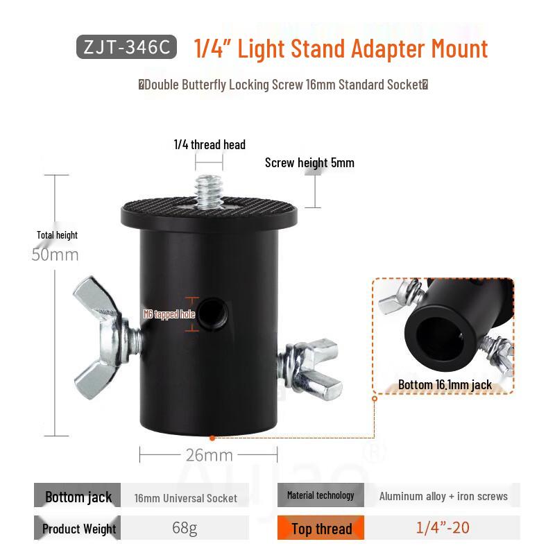 TEXIAN Camera Tripod and Light Stand Adapter