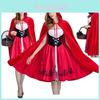 Verzauberndes Halloween-Cosplay-Kleid für Damen, Hexe, Zauberin, inspiriert von Rotkäppchen