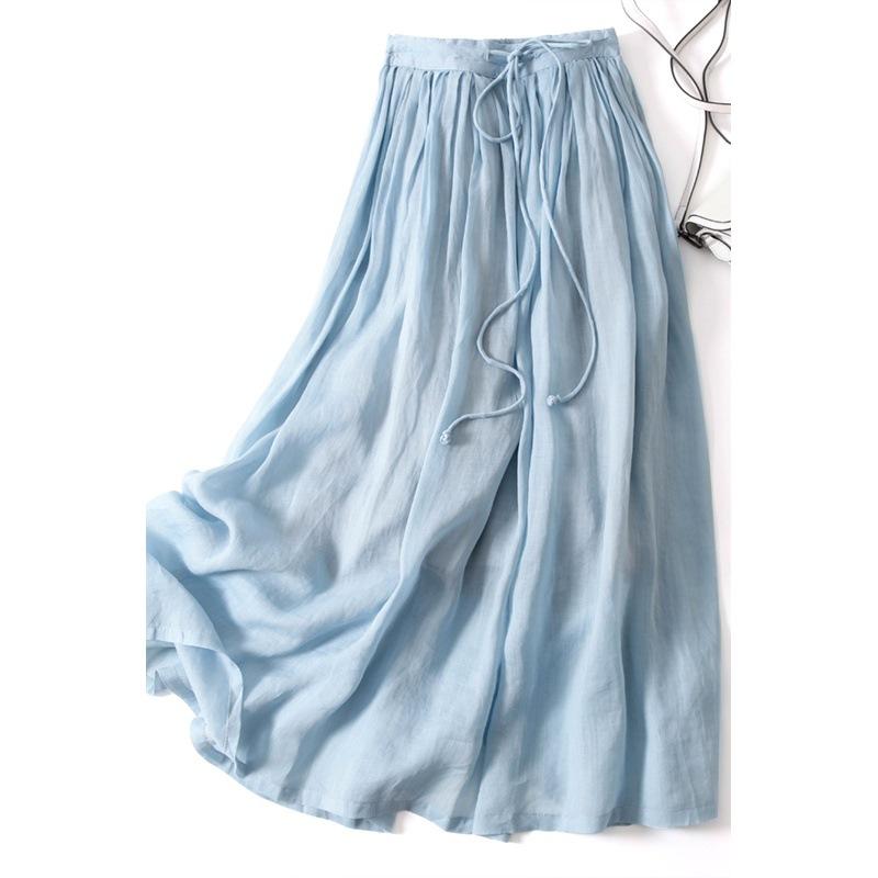 

Летняя драпированная миди-юбка-халтер 2XL синий