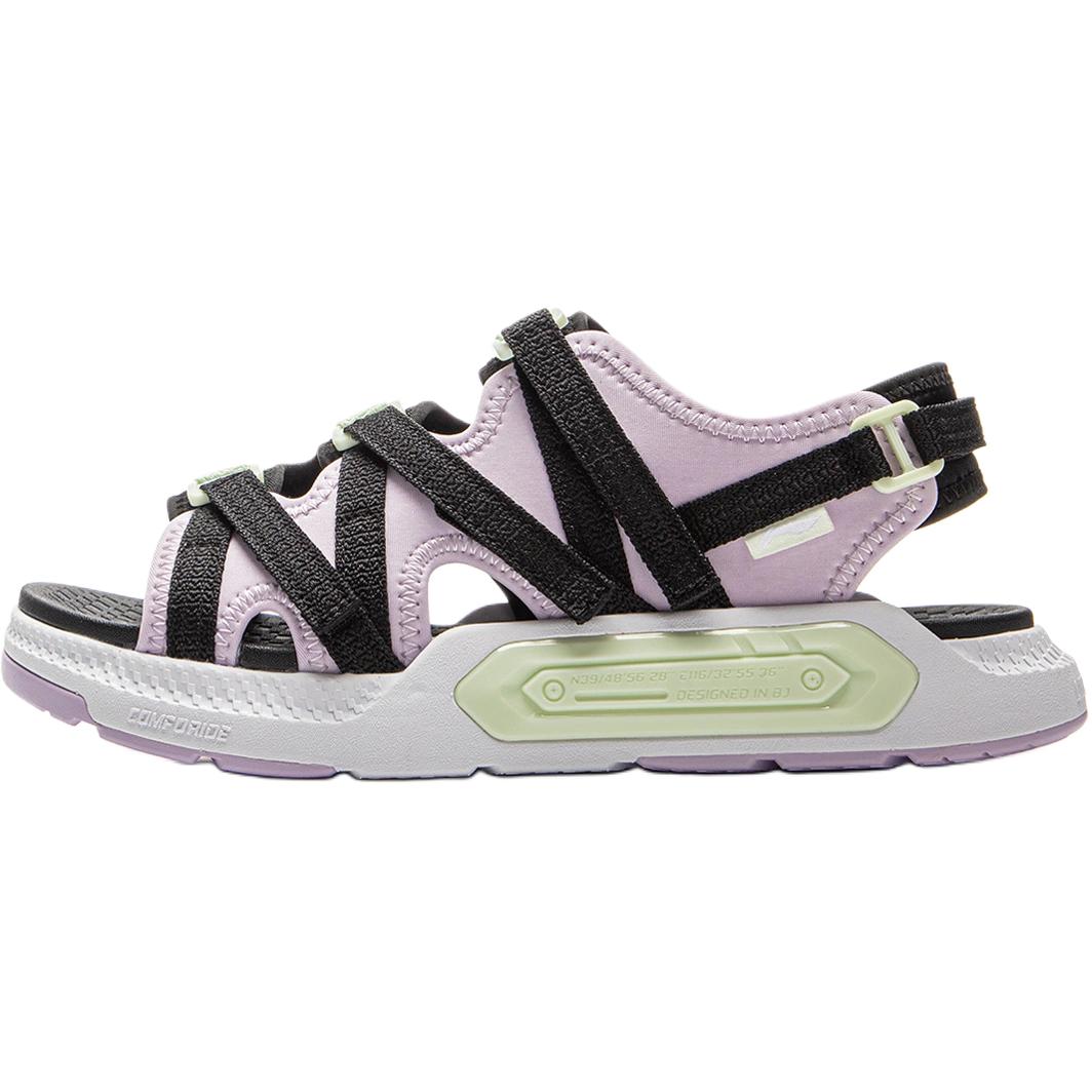 

Li Ning Удобные Универсальные Детские Сандалии с Низким Верхом Детские Сандалии Черные Фиолетовые YKUV010-2 33