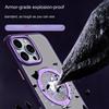 Premium Armor Clear Case For iPhone 16 Pro Max Plus Strong Magnetic Metal Ring Hidden Stand For Magsafe Wireless Charger Mount
