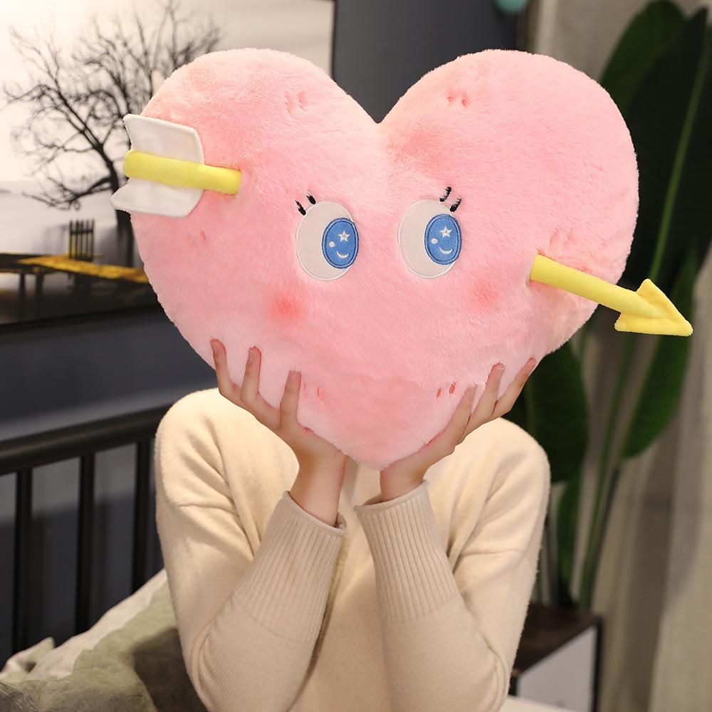 Creative Arrow Through The Heart Throw Pillow Love Shape Plush Toy Pink Love Cushion Confession To Give Girls Birthday Gifts