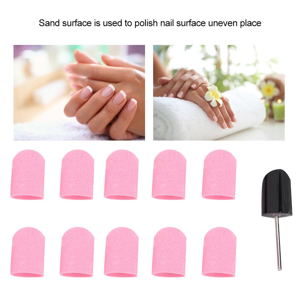 Nail Art Sanding Band Nail Polishing Grinding Head Sanding Ring Cap 16 X 25mm (Pink)