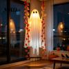Outdoor Halloween Dekorationen Hängende Schaukel Geist, Leuchtender Schwingender Geist mit Ahornblatt Saisonale Gartenparty Ornamente Ranken Lichter Und Fernbedienung