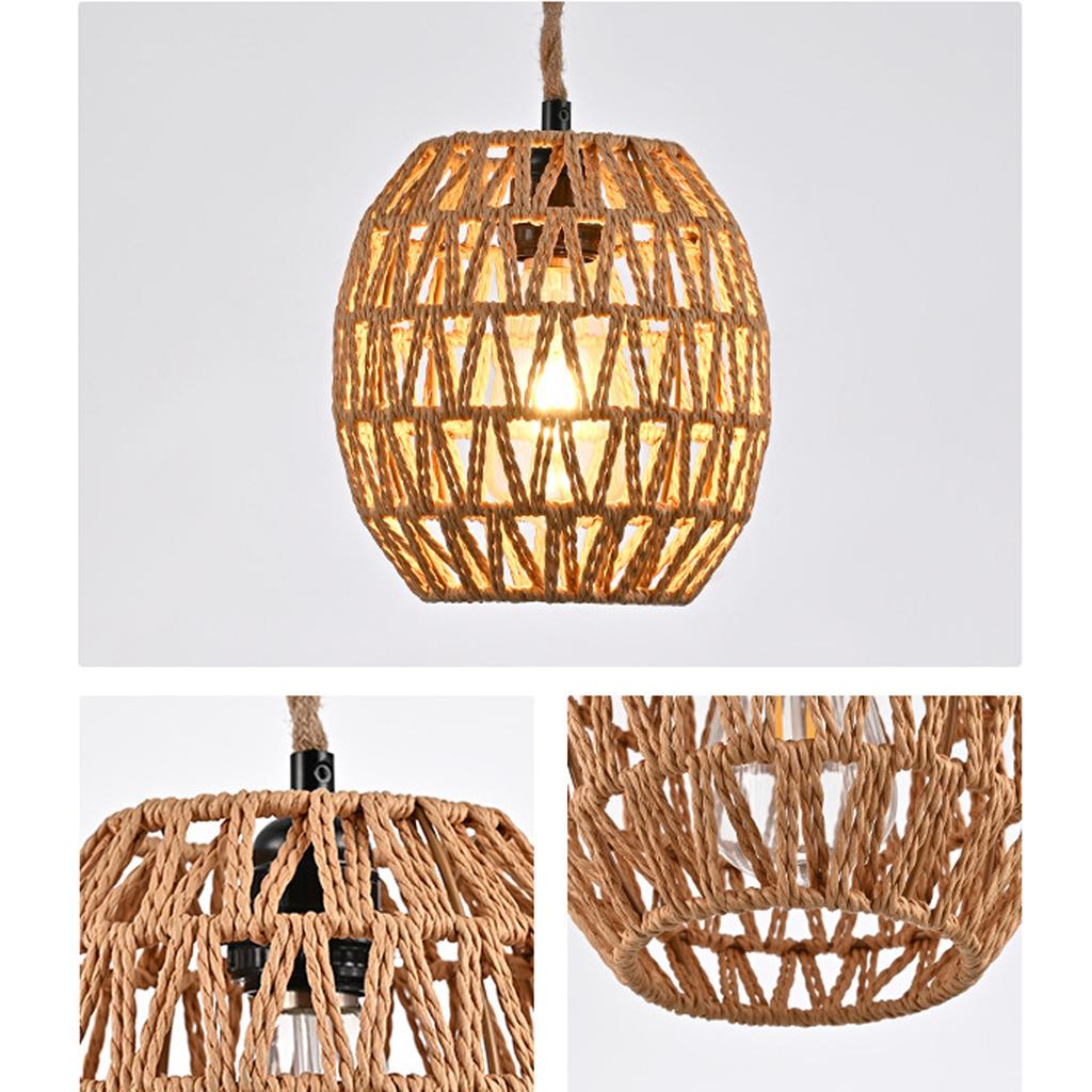 Hanging Lamps, Rattan Chandeliers (excluding Bulbs), 15-foot Plug Power Cord, Wall-mounted Chandeliers, Suitable For Bedrooms And Living Rooms