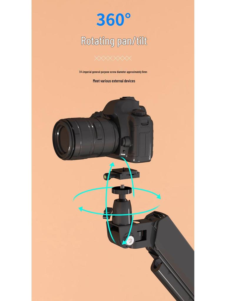 Suporte de Câmera DSLR Overhead Rotativo 360° Universal com Suporte Dobrável Telescópico