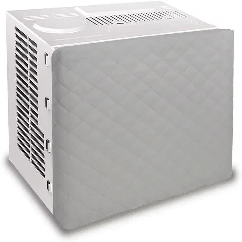 Quilted Fabric Air Conditioner Cover for Indoor/Window Ac Units Elastic Strap Dustproof Protective Cover for Air Conditioning