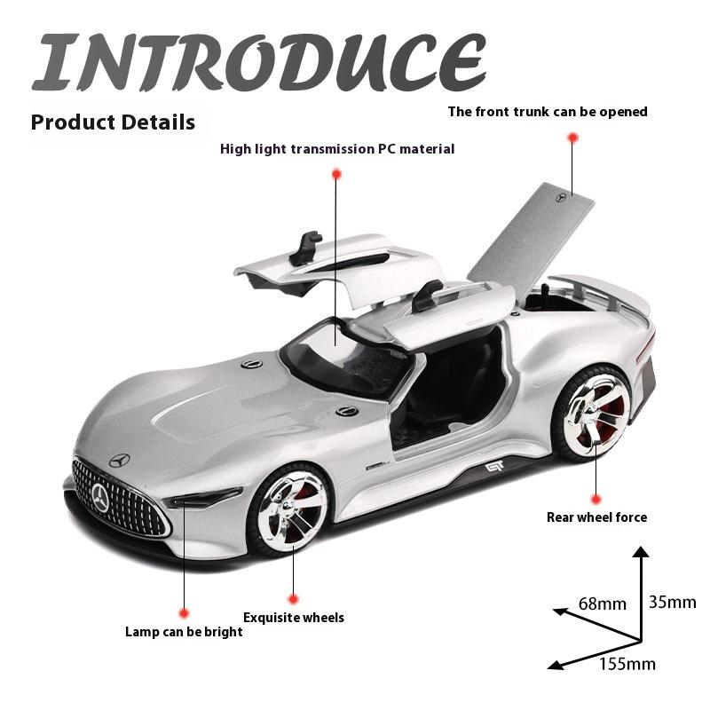 Simulation 1/32 Benzs GT Alloy Super Sport Car Model with Sound Light Collection Miniature Voiture Diecast Toy Vehicle Boy Gift