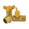 3 Way Shut Off Ball Valve 1/2" Hose Barb 2 Switch Brass Y Shaped Valve