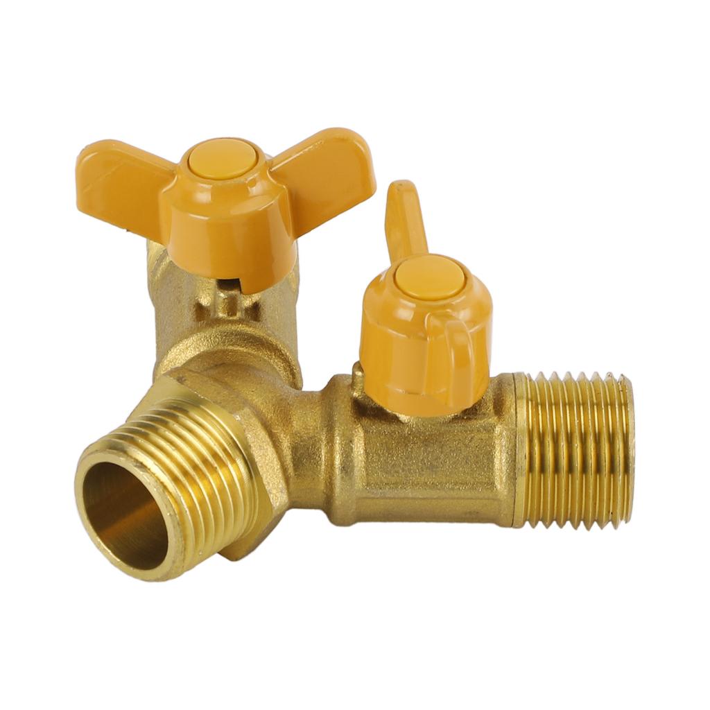 3 Way Shut Off Ball Valve 1/2" Hose Barb 2 Switch Brass Y Shaped Valve