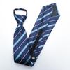 With Handsome Men'S Formal Wedding Groom Dark Blue Pattern Hand Zipper No Match Blue Strip Tie 8Cm