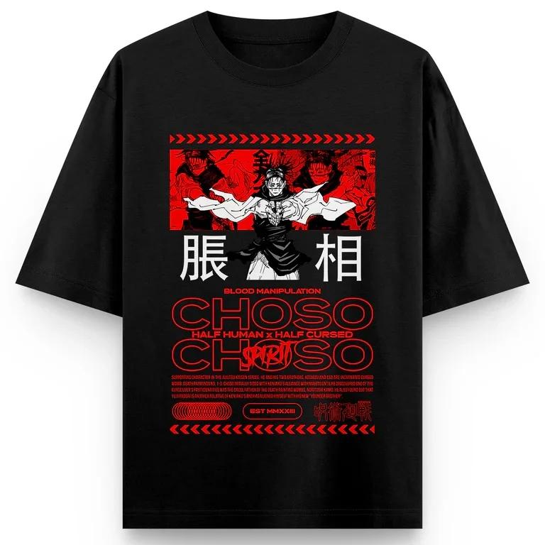 Jujutsu Kaisen Anime Choso Druck Baumwoll-T-Shirt Herren und Damen Harajuku Mode Locker Sommer Anime Merchandise Kleidung 2026