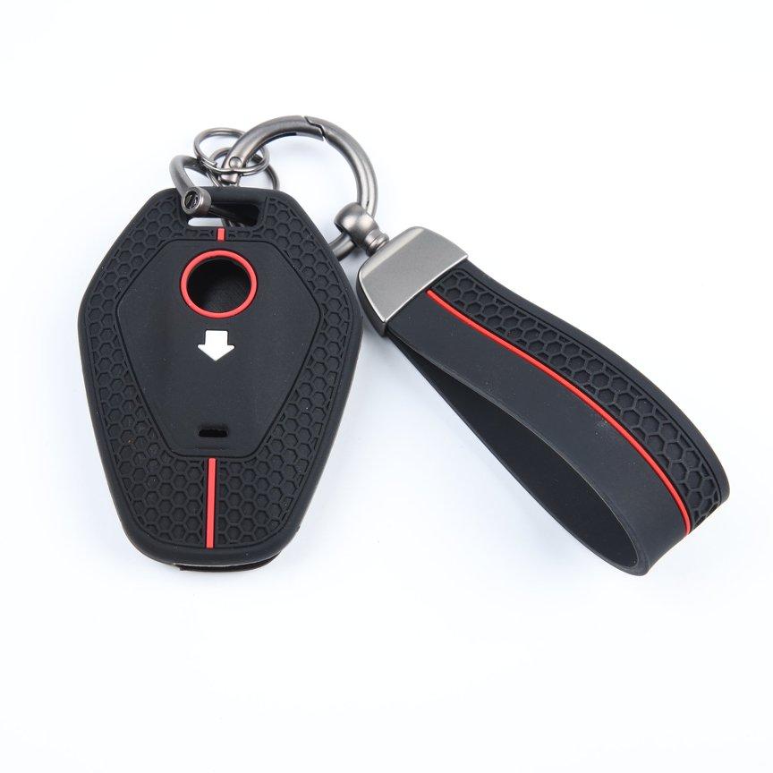 Key Case Cover for bmw with Keychain Anti-Scratch Guard Shockproof Protection Soft Grip Texture Responsive Button Touch Dust Resistant Cover