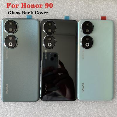 New For Honor 90 Tempered Glass Back Battery Cover For Honor 90 5G Back Cover Door Housing + Flash Cover + Camera Lens