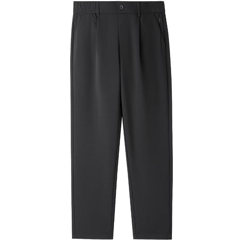 

HLA Men s Light Business Half Elastic Waist Casual Pants 35