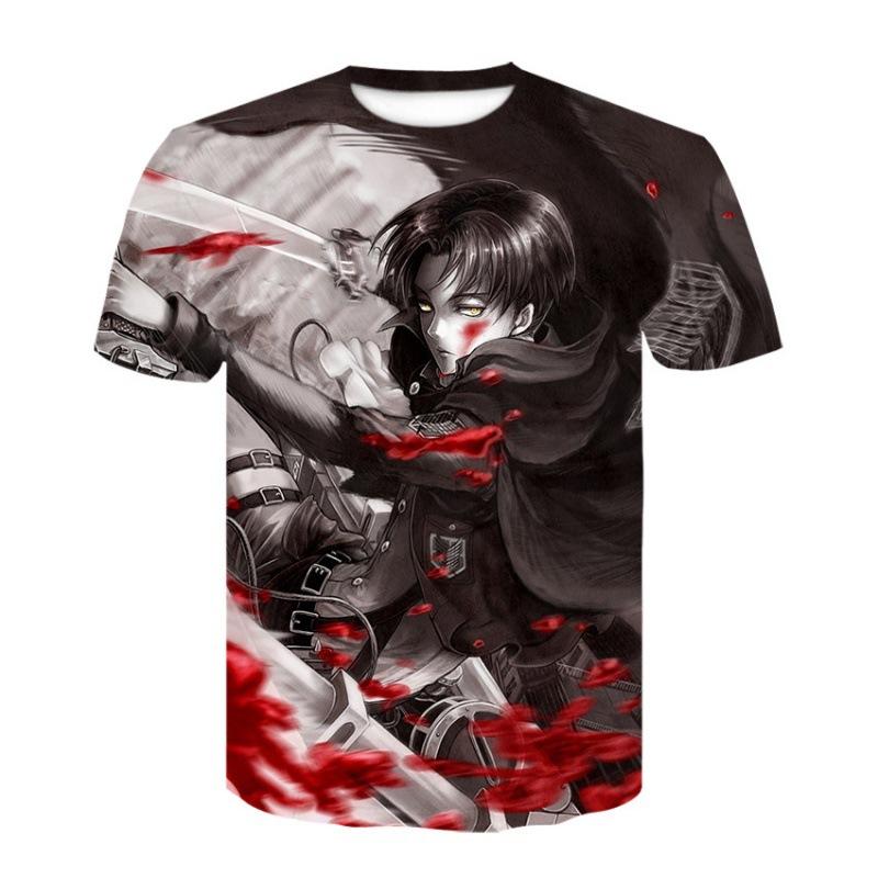 Fashion Attack on Titan 3D Printed T-Shirt, Anime Graphic Tee, Lightweight Polyester Breathable Casual Streetwear Clothes