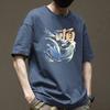 Men 2D Print T Shirt Short Sleeve Cotton Breathable Tops