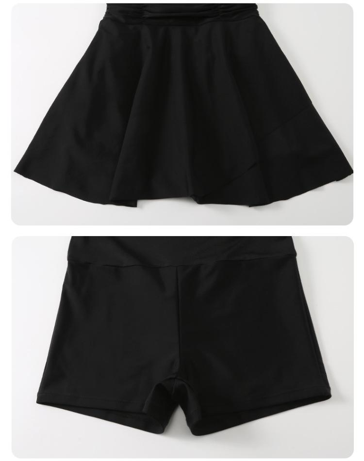 Women's High-Waisted Skirted One-Piece Swimsuit: Tummy Slimming Korean Fashion 2025 for Hot Springs and Swimming