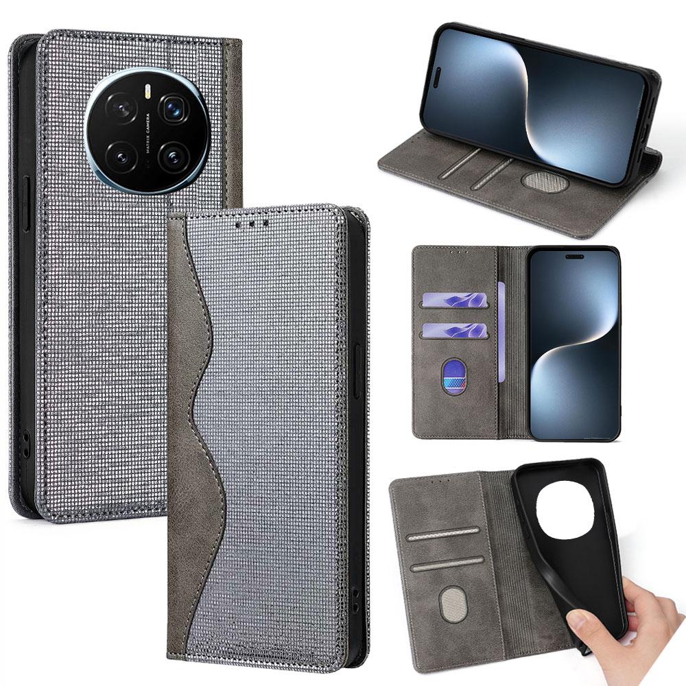 

Шкіряний чохол-гаманець-підставка для телефону Honor Magic7 Pro 5G з RFID-блокуванням Grey