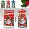 50pcs Christmas Drawstring Gift Bags, Festive Cartoon Reindeer, Santa, Snowman Designs, Plastic Party Favor Pouches with Ribbons for Holiday Presents