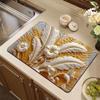 Keuken Afdruipmat Met 3D Reliëf Bloemen Vlinder Ontwerp En Antislip Bodem Perfect Voor Keukenblad Badkamermeubel