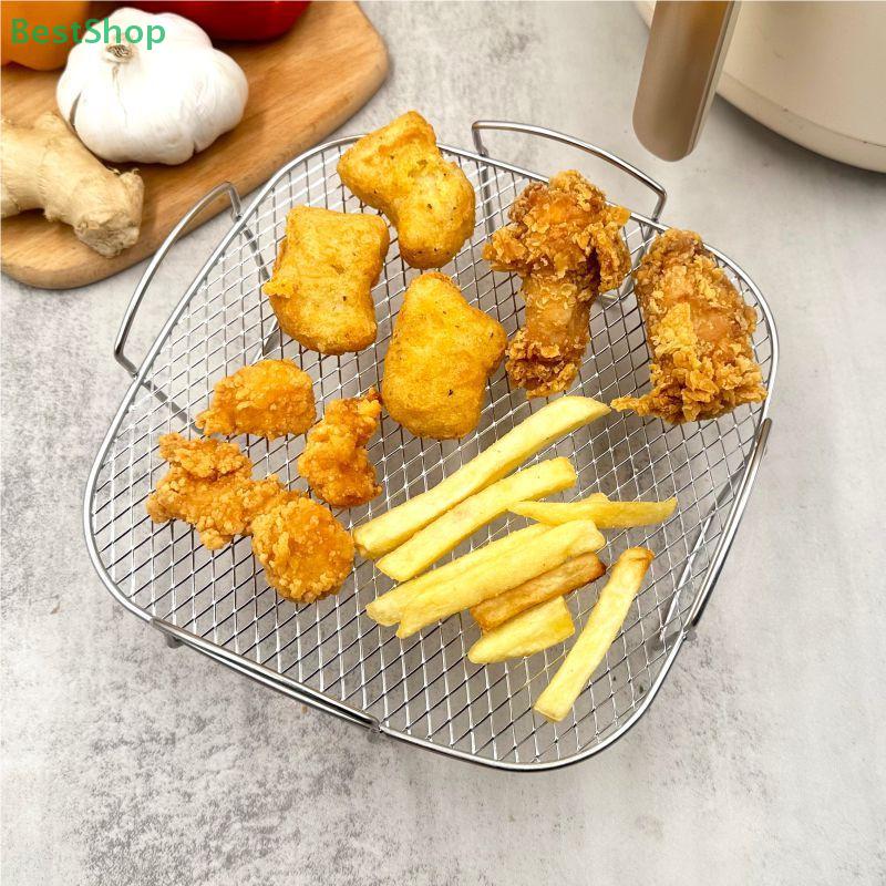 Air Fryer Rack 304 Stainless Steel Mesh Rack Barbecue Rack Microwave Steamer Oven Oil-draining Rack Accessory