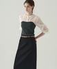Deuloupisumeon Sheer Shirred Bustier Blouse [Brown]