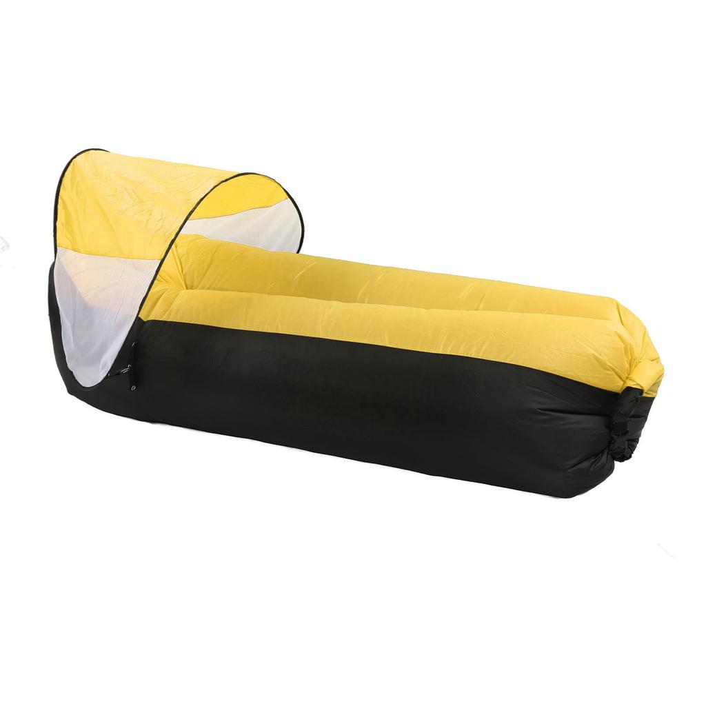 Outdoor Inflatable Sofa Couch Portable Inflatable Lounger Air Sofa for Camping Hiking Black Plus Yellow