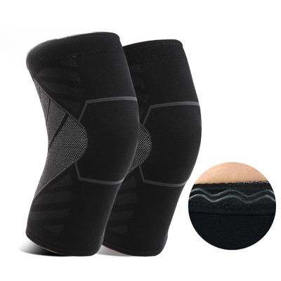 Neue hochelastische 3D-Strick-Nylon-Sport-Kniescheiben, atmungsaktiv, absorbieren Schweiß, laufend, Silikon, Anti-Drop
