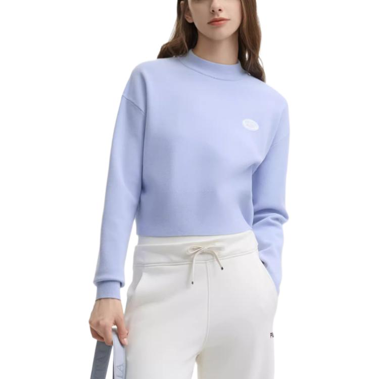 FILA Original Fashion Casual Comfortable Short Pullover Knit Sweater Women sweater Misty-Blue F51W449401F-LB