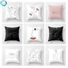 Abstract Art Portrait Couple Black And White Printed Polyester Throw Pillow Cover Square Home Decoration Pillowcase 45X45Cm