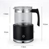Household Small Milk Foam Machine, Separate Handheld Electric Milk Beater, Hot and Cold Stirring Milk Heater, Capacity: 450ml Abs + Glass YJKJ
