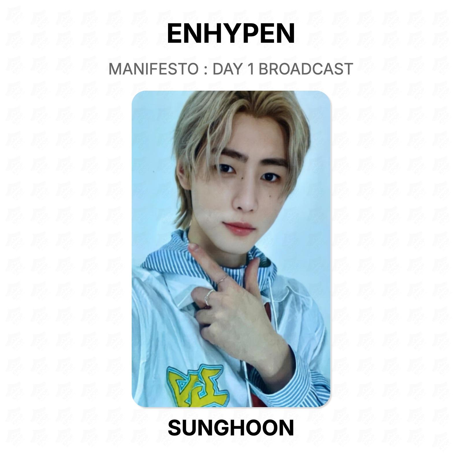 ENHYPEN MANIFESTO : DAY 1 BROADCAST Official Photocard SUNGHOON