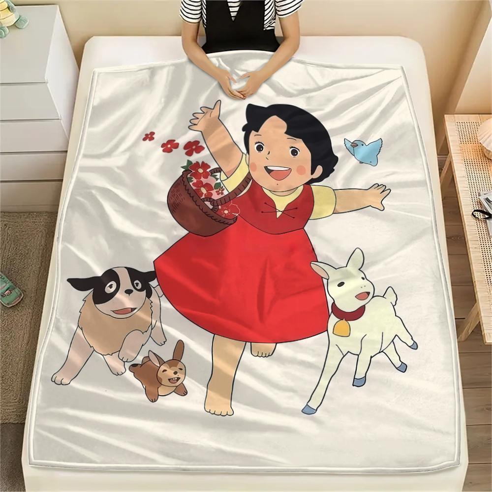 1 Stück Heidi Alpen Cartoon-Druck Flanelldecke, Hohe Qualität für alle Jahreszeiten, Heimdekoration, Wärme und Komfort, Perfekt für Weihnachtsgeschenke
