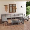 Garden Furniture Set 11 Pcs Solid Pine Wood