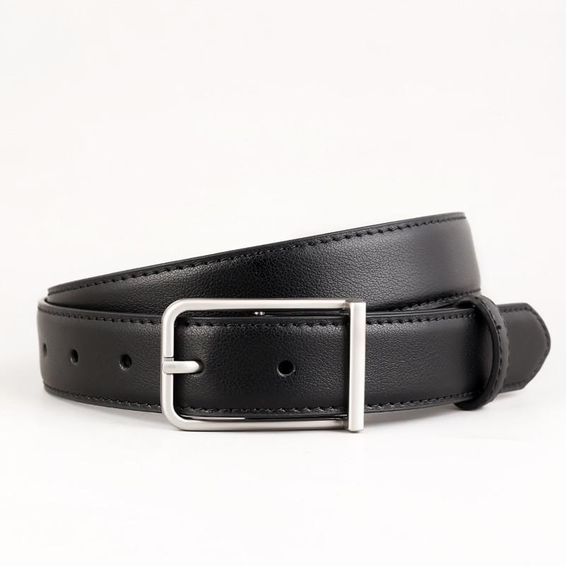 

Melad Leather Pin Buckle Belt For Women With Twotone Cowhide And Elegant Style NightBlack